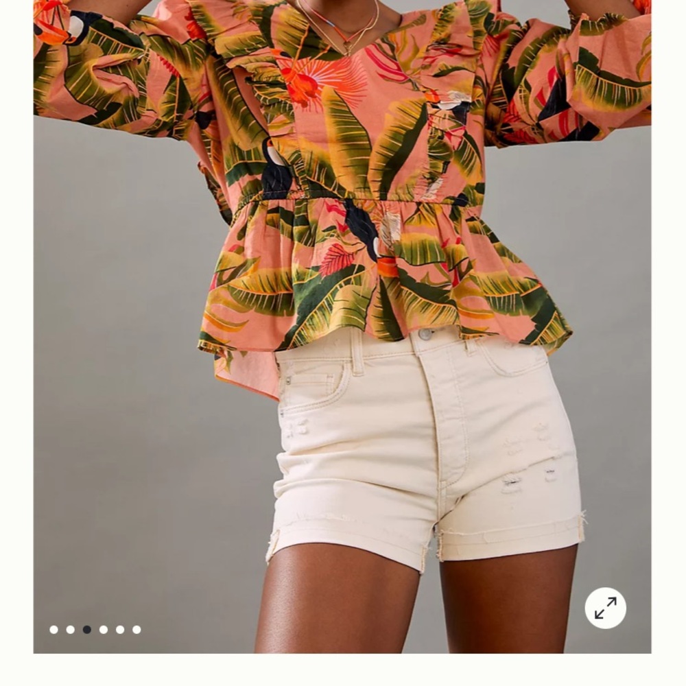 Anthropologie Cream Shorts